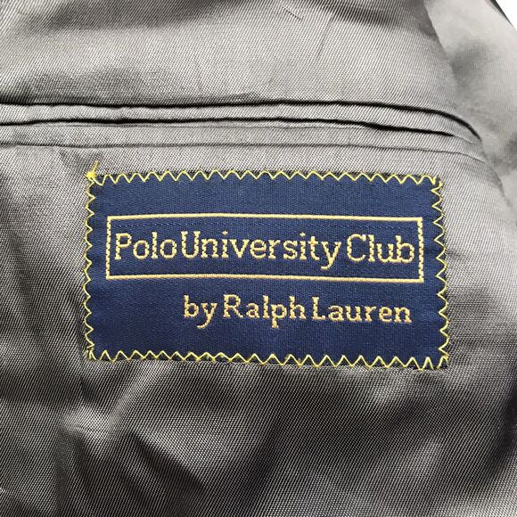 RALPH LAUREN Polo University Club Tweed Blazer Men 42L Gray Herringbone USA - Picture 12 of 16